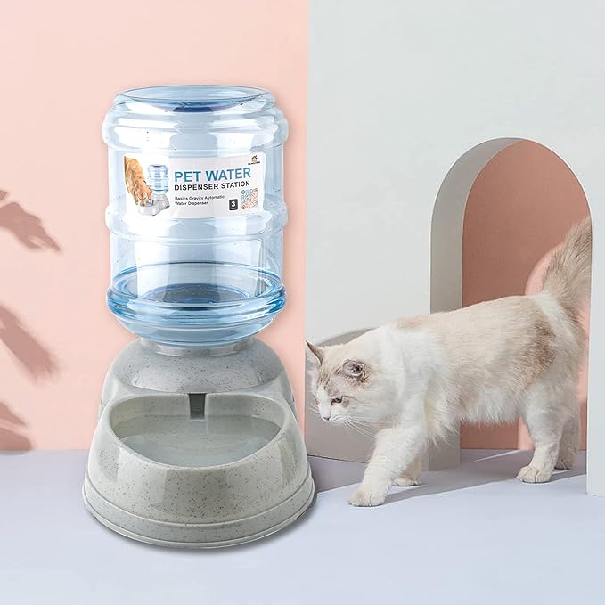 Water Dispenser Station for Large Dogs and Cats, 3 Gallon Gravity Automatic Feeder, Large Size Dog Drinking Fountain