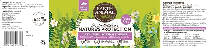 EARTH ANIMAL, Flea & Tick Internal Powder, 8 Ounce