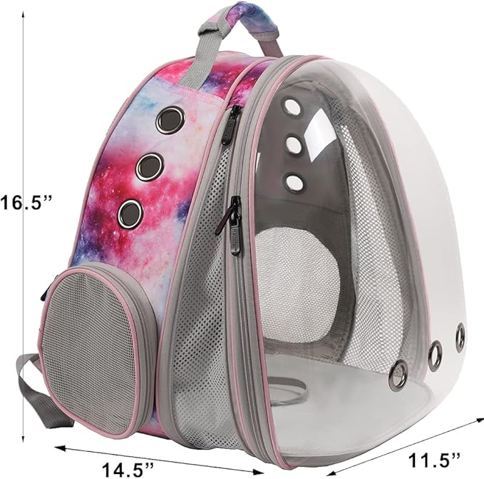 Front Expandable Cat Backpack Carrier, Fit up to 20 lbs, Space Capsule Astronaut Bubble Window Backpack for Large Fat Cat and Small Puppy