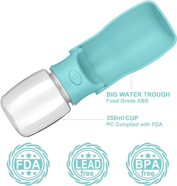 Portable Dog Water Bottle for Walking - Leak Proof Foldable Pet Water Bottles Dispenser Bowl Travel Drink Cup for Walking Hiking Traveling