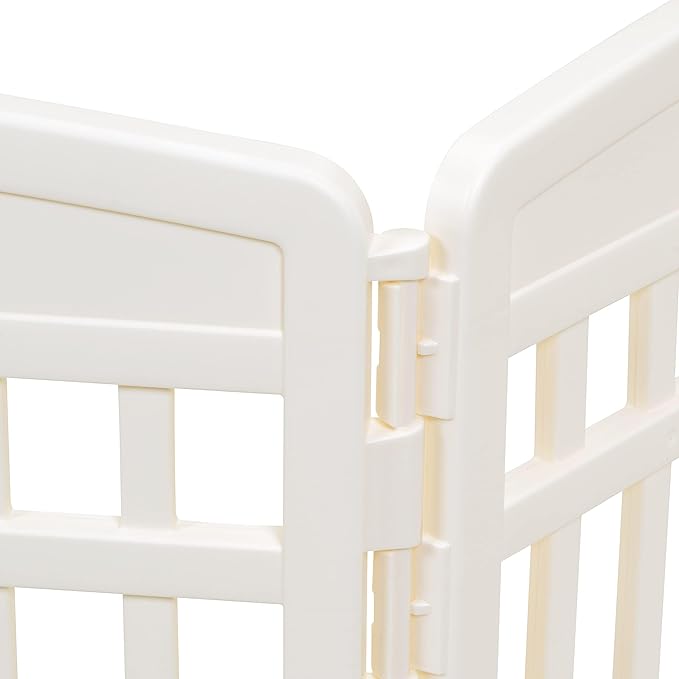 Amazon Basics - Round Dog Playpen, Pet Exercise Pen with Door, 24-Inches, 6 Panel, Beige