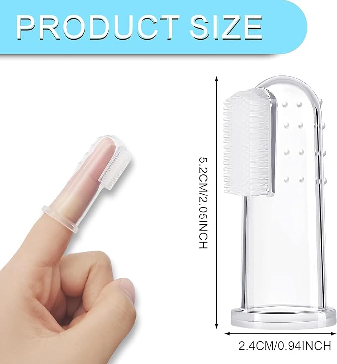 6 Units Pack Pet Finger Toothbrush for Dogs & Cats, Extra Soft Silicone Bristles Professional Dog Toothbrush & Cat Toothbrush, Easy Teeth Cleaning for Dog Dental Hygiene