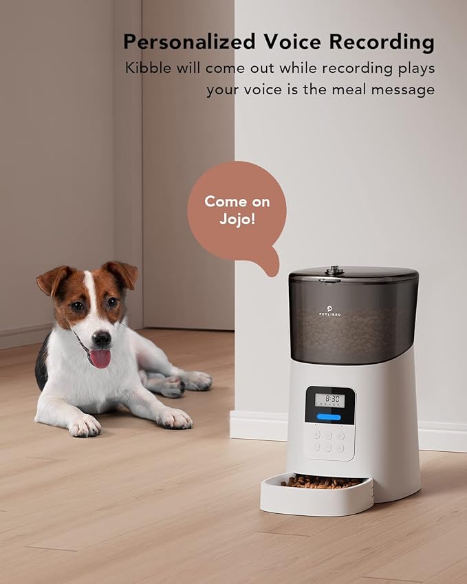 PETLIBRO Automatic Dog Feeder, 6L Dog Food Dispenser with Twist Lock Lid, Timed Dog Feeder with Clog-Free Design & Low Food LED Indication, Up to 50 Portion 6 Meals Daily for Dogs Cats Pets