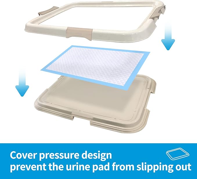 PAWISE Puppy Pads/Dog Pads Holder,Pee Pad Holder,Puppy Pad Holder,Dog Potty Tray for Dog Training for Puppies,Dogs & Cats 23.6 x 23.6 inch
