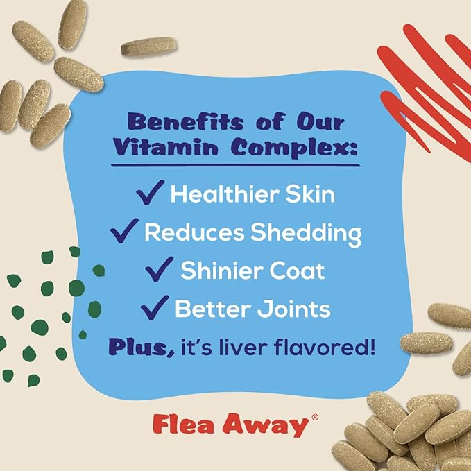 All Natural Supplement for Fleas, Ticks, and Mosquitos Prevention for Dogs and Cats, 100 Chewable Treat Tablets, Single
