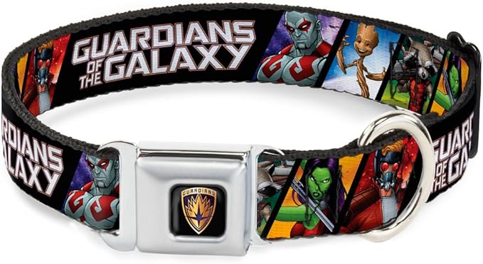 Buckle-Down DC-WMC127-L Seatbelt Dog Collar, Large, Guardians of The Galaxy: Drax-Gamora-Groot-Rocket Raccoon-Star-Lord