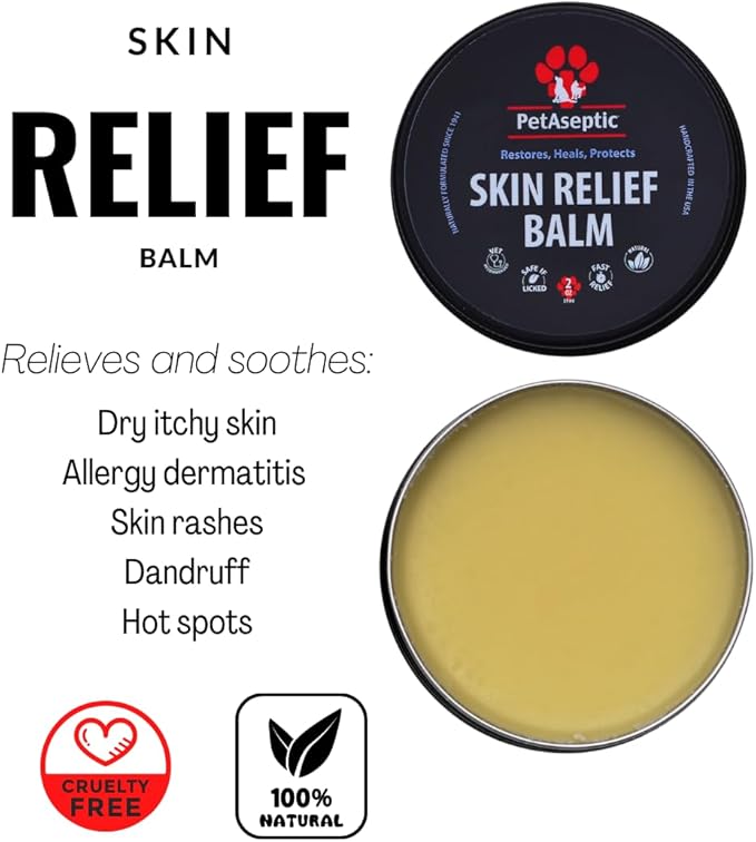 Skin Relief Balm Topical Skin Treatment for Dogs | Helps with Cuts, Burns, Rashes, Wounds, Dry Itchy Skin, Hot Spots, & Irritated Skin | Helps Restore, Heal, & Protect Skin | 2oz Tin