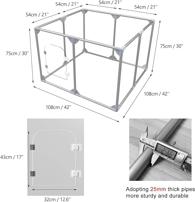 Acrylic Dog Playpen Dog Playpen Indoor Puppy Pen Pets Fence Puppies Cage 8 Panels for Puppies Dog Play Pens for Dogs Indoor
