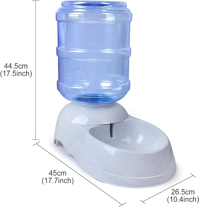 Automatic Pet Feeder and Water Dispenser Gravity Feeder and Waterer Set, 3 Gallon/11L Water Large Capacity,12 Pound Food Capacity