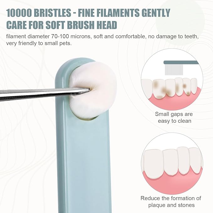 4pcs Toothbrushes for Pets, Dual Sided Cats & Dogs Toothbrushes with 4 Toothbrush Protection Tube Soft Kitten Teeth Cleaning Brush, Reduces Bad Breath & Keeps Dental Healthy