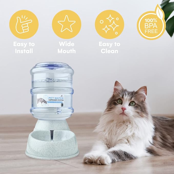Noa Store Automatic Pet Water Dispenser | BPA Free 1 and 3 Gallon Cat Water Dispenser Food Dispenser, H20, Dog Small and Big Cat Feeder, Cat Water Bowl and Dog water dispenser, Automatic Pet waterer