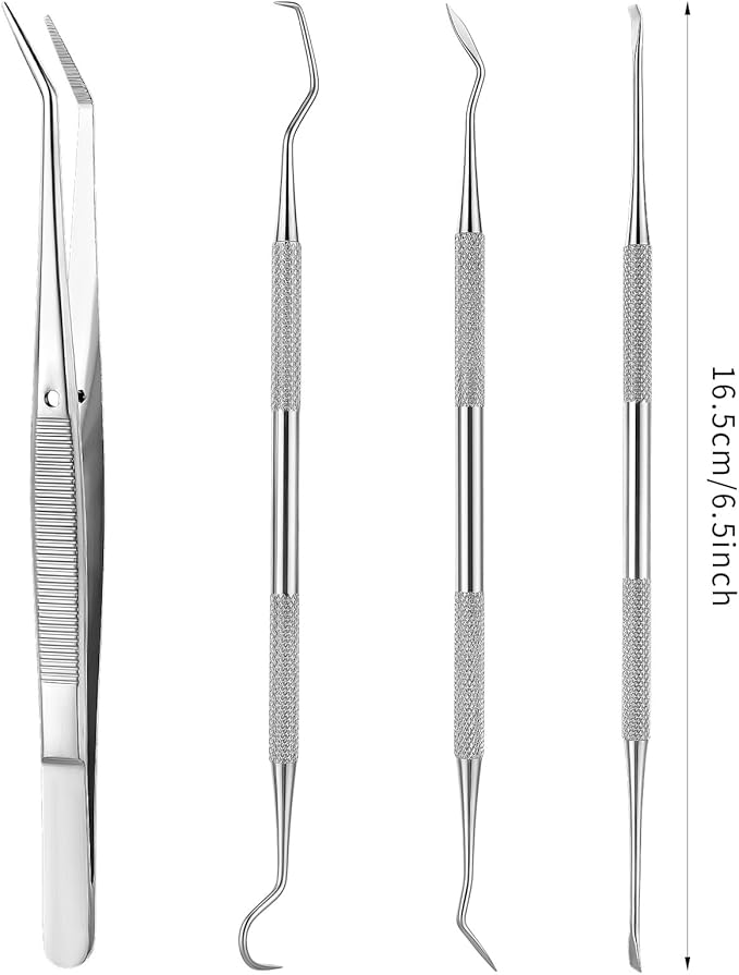 4 Pieces Dog Dental Tools, Pet Tooth Scaler and Scraper Stainless Double Headed Professional Tarter Removing Tool Scraper Pet Teeth Cleaning Tools Tartar Remover for Dog and Cat