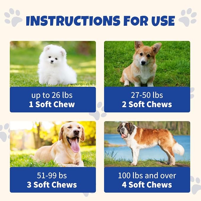 Probiotics for Dogs, Support Gut Health, Diarrhea, Seasonal Allergies, Paw Licking, Digestive Health Enzymes, 90 Pork Chews Allergy & Immune Supplement for Dogs Anal Gland Soft Chew Treats