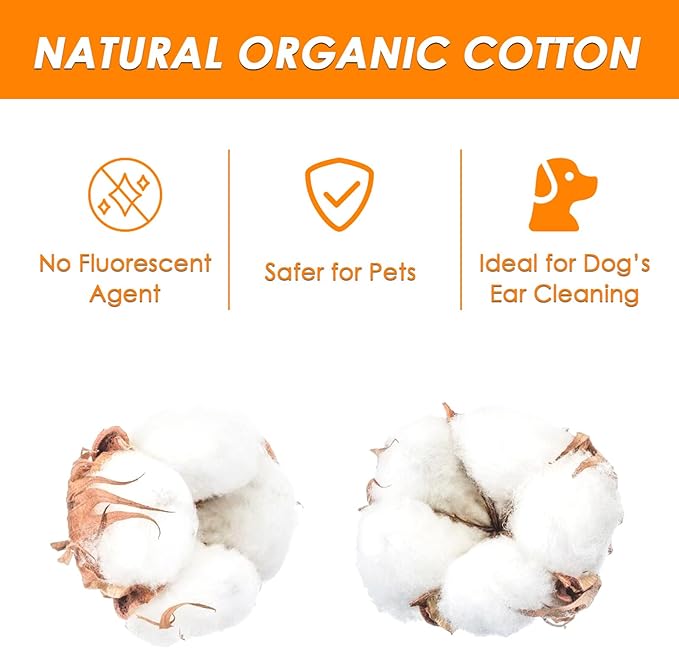 Dog Ear Cleaner - Dog Ear Infection Treatment Gourd-Shaped Swabs, Cotton Buds for Dog Cat Ear Cleaner Tool Cotton Sticks Safer Cleaning of Your Pet's Ears Canal