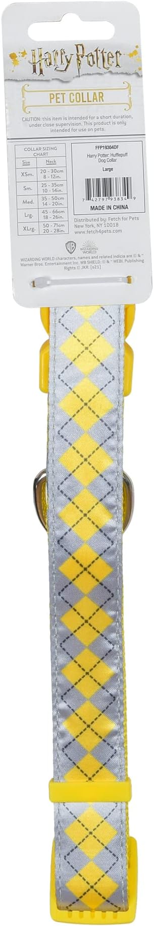 Harry Potter Hufflepuff Dog Collar in Size Large | Large Dog Collar, Harry Potter Dog Collar | Harry Potter Dog Apparel & Accessories for Hogwarts Houses, Hufflepuff