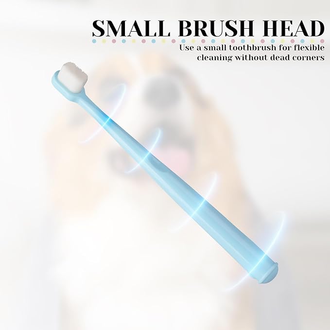 3 Pack Pet Cat Dog Toothbrush, Extra Soft Smal Dog Dental Care Toothbrush, Puppy Dental Cleaning Teeth Brushes for Small Dog Cat, Pet Deep Clean Dense Brush