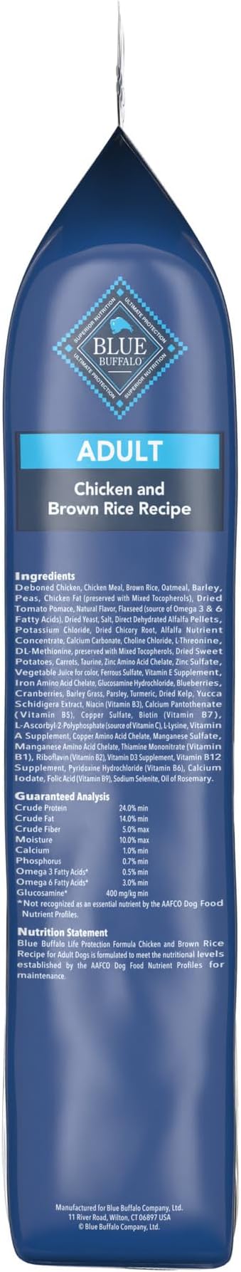 Blue Buffalo Life Protection Formula Natural Adult Dry Dog Food, Chicken and Brown Rice 15-lb