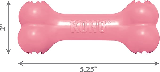 KONG Puppy Goodie Bone - Stuffable Dog Toy for Small Puppy - Natural Rubber Chew Toy for Puppies - Small Dog Toy for Teething Puppies - for Small Puppies - Pink