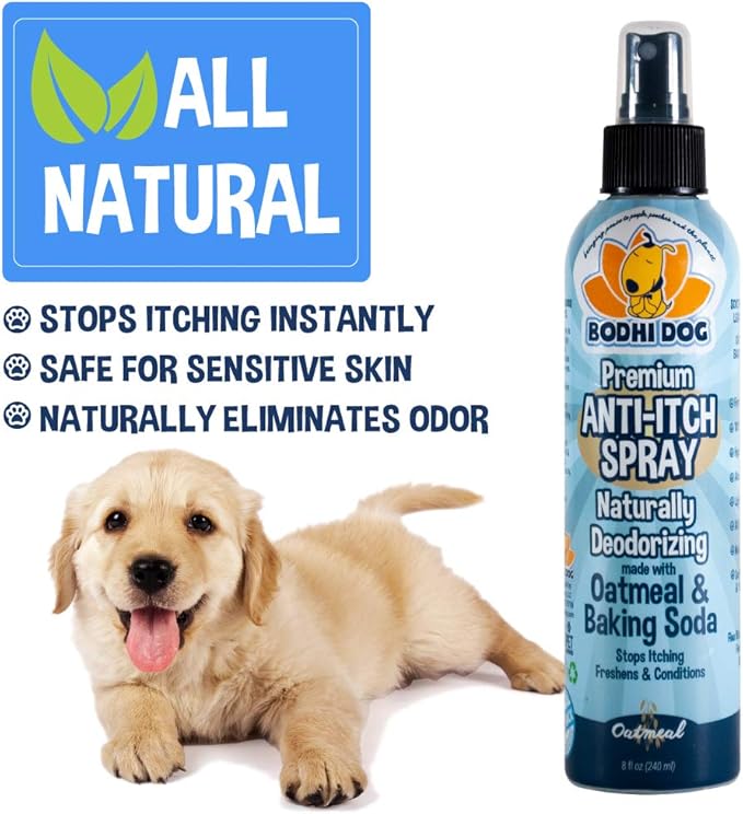 Bodhi Dog Anti Itch Spray | Natural Soothing Relief for Dry, Itchy, Bitten or Allergy Damaged Skin Treatment | Anti Itch Spray for Dogs & Cats | Made in USA (Oatmeal, 8 oz)