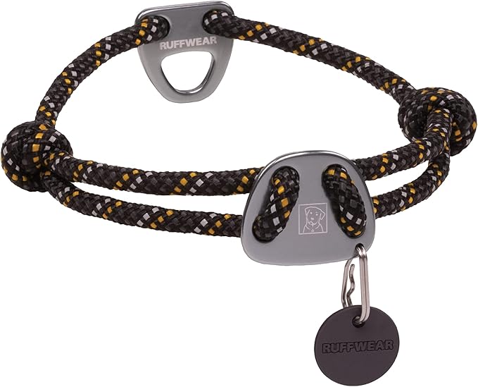 Ruffwear, Knot-a-Collar Dog Collar, Climbing Rope Collar for Everyday Use, Obsidian Black, 20"-26"