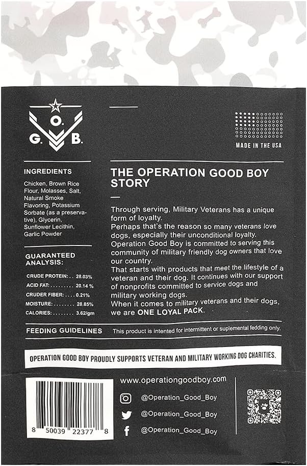 Operation Good Boy Dog Treats - 1" Chicken Squares Sergeant Snacks | Natural, Farm-Raised Meat - Vet-Formulated AAFCO approved ingredients | Perfect Training Treats for Medium to Large Dogs
