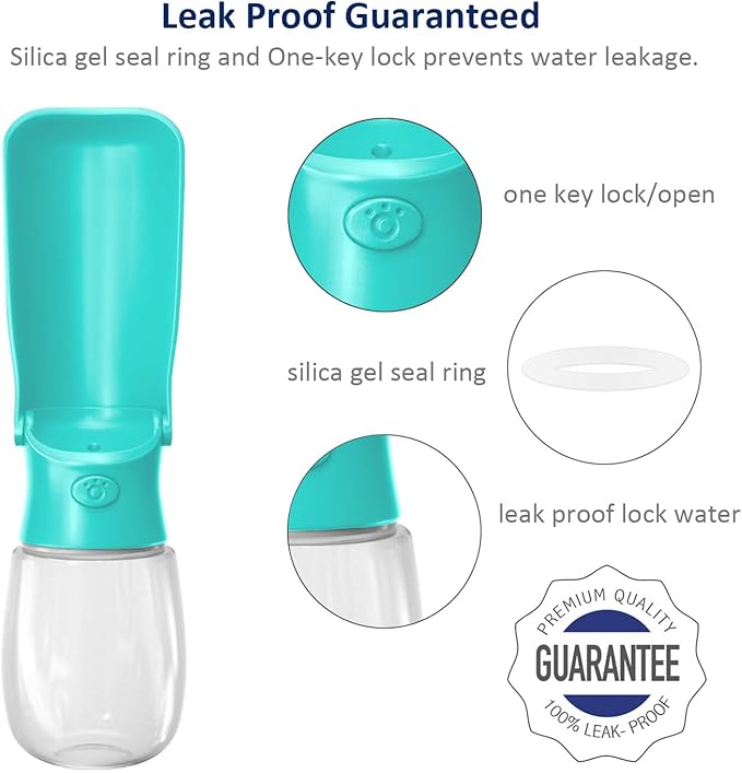 WePet Foldable Portable Dog Water Bottle Puppy Water Dispenser with Drinking Feeder, 12 OZ, High-temperature Resistant Leak Proof for Pets Outdoor Walking, Hiking, Travel, Food Grade Plastic BPA Free
