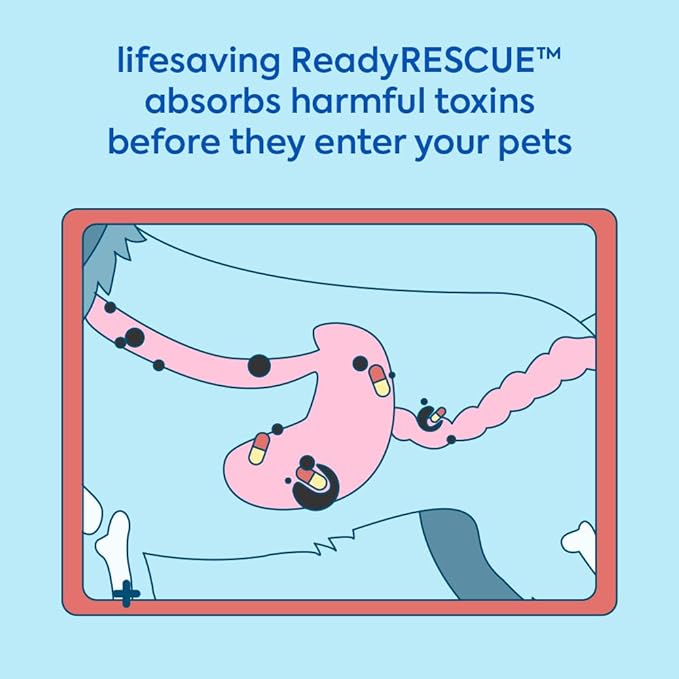 ReadyRESCUE - Pet Detox for Dogs, Cats, & Pets - First Response for Eating or Ingesting Emergencies - Activated Charcoal, Carbon - Rapid Solution to Absorb Toxins - 90g (3 vials of 30g)