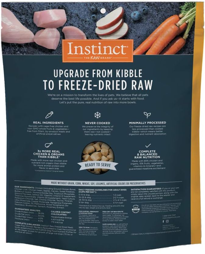Instinct Freeze Dried Raw Meals Grain Free Recipe Dog Food - Chicken, 25 oz.