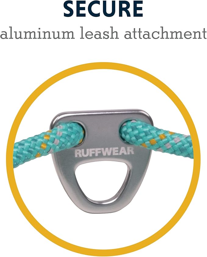 Ruffwear, Knot-a-Collar Dog Collar, Climbing Rope Collar for Everyday Use, Aurora Teal, 14"-20"