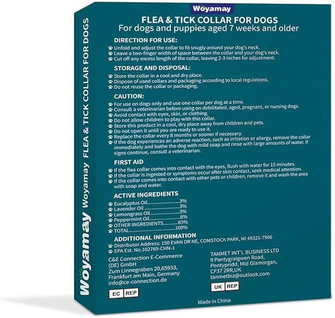 4 Pack Flea Collar for Dogs, Natural Flea and Tick Collar for Dogs, 8 Months Flea and Tick Prevention for Dogs, Tick Collar for Dogs, Water Resistant Dog Flea Collar, One Size Fits All, Orange