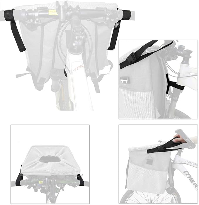 Pet Carrier Bicycle Basket Bag Pet Carrier/Booster Backpack for Dogs and Cats with Big Side Pockets,Comfy & Padded Shoulder Strap,Travel with Your Pet Safety(grey)