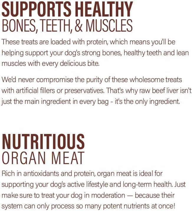 360 Pet Nutrition Freeze Dried Beef Liver Raw Single Ingredient Treats, Made in The USA, 4 Ounce (Beef Liver)