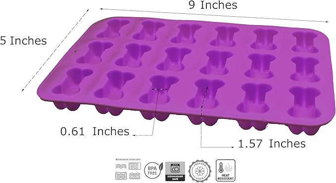 (4-Pack) Dog Paw & Bone Pink Chocolate Melt Making Silicone Mold - Treat Fondant, Hard Candy, (Oven Safe, Dishwasher Safe) Food-Grade, BPA-Free