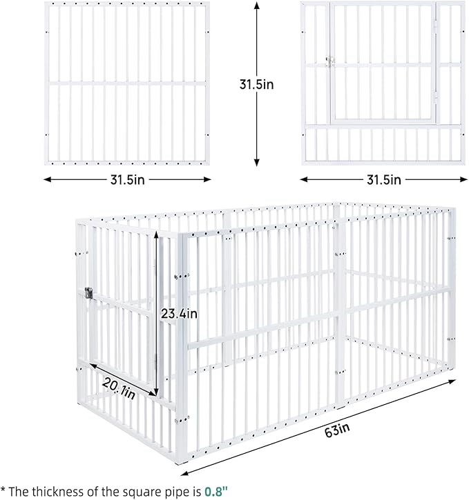 Dog Playpen 31.5" Height Puppy Pen,Heavy duty 31"- 63" Inch Extendable, Safe and Sturdy dog pens, Easy Assemble for Outdoor Indoor pet playpen