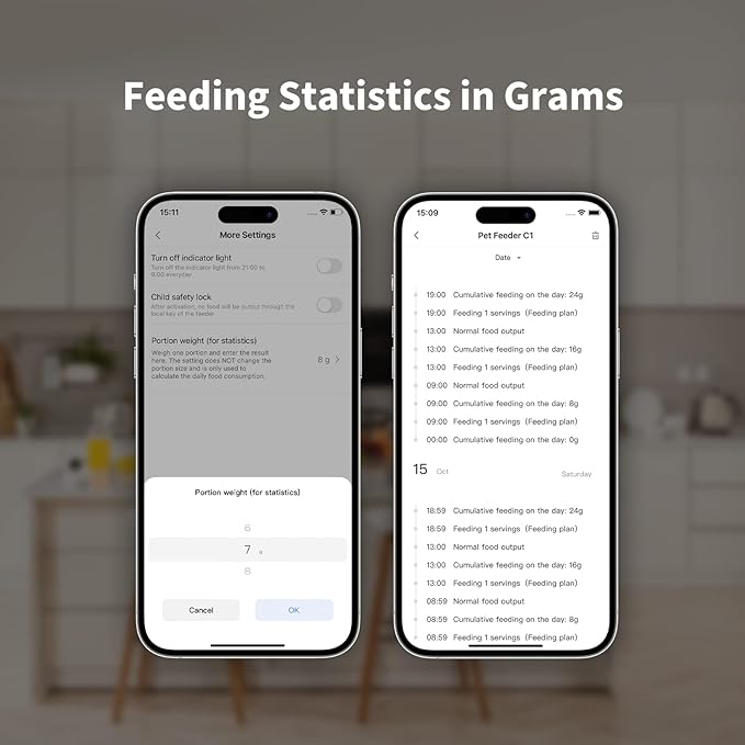 Aqara Smart Pet Feeder C1, REQUIRES AQARA Zigbee 3.0 HUB, Automatic Feeder for Cats and Dogs, Auto Cat Food Dispenser with APP Control, Can be Controlled by Google, Alexa, Siri, Works with SmartThings