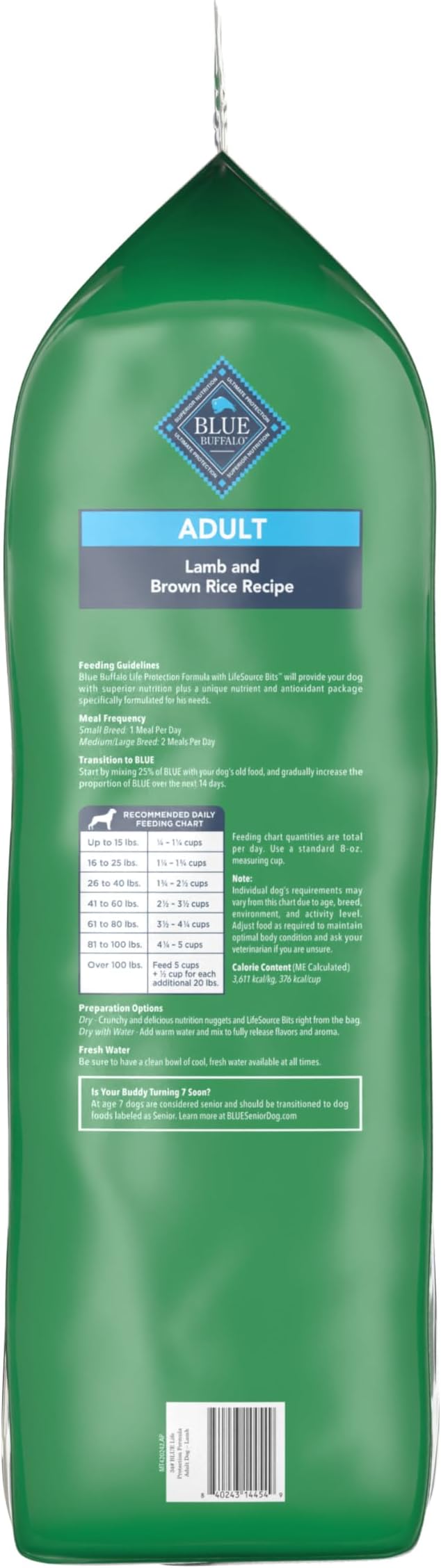 Blue Buffalo Life Protection Formula Natural Adult Dry Dog Food, Lamb and Brown Rice 34-lb