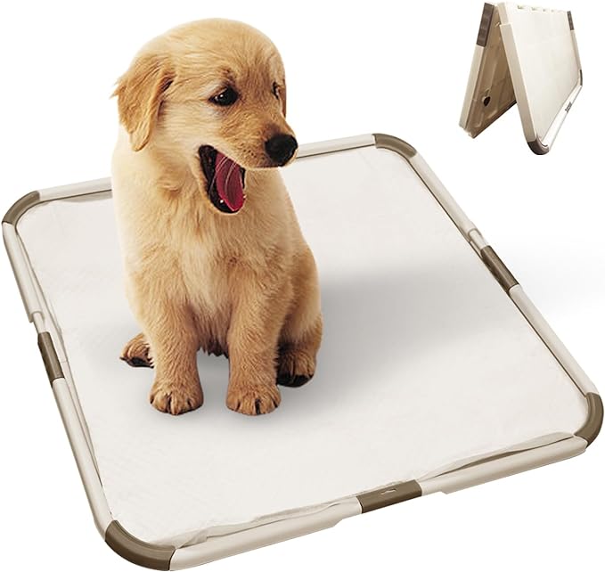 PAWISE Puppy Pads/Dog Pads Holder,Foldable Pee Pad Holder for Dogs,Portable Puppy Pad Holder,Indoor Dog Potty Tray for Dog Potty Training 20.8 x 20.8 inch