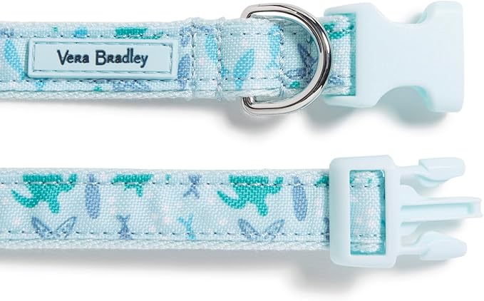 Vera Bradley Women's Recycled Lighten Up Water-repellent Adjustable Pet Collar, Tiny Turtle Dream, Small