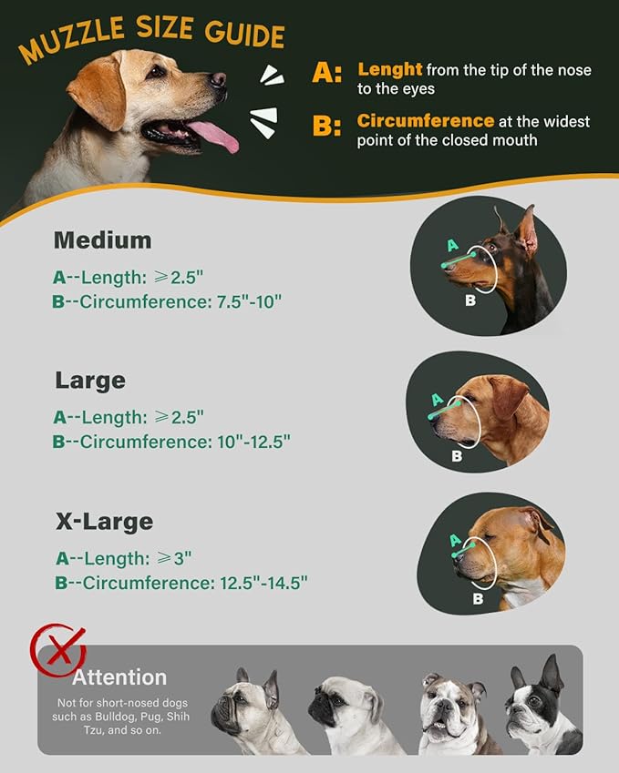Dog Muzzle, Anti-Escape Leather Basket Muzzle for Medium and Large Dogs, Pitbull Dog Muzzle Leather Amstaff Muzzles Staffordshire Terrier Secure Basket, Prevents Biting, Barking and Chewing(Black,XL)