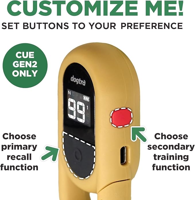 Dogtra CUE easy safe e-collar with Vibration Customizable Waterproof Rechargeable Tan ecollar for Small Medium Large Dogs Remote Training Collar (2nd Generation)
