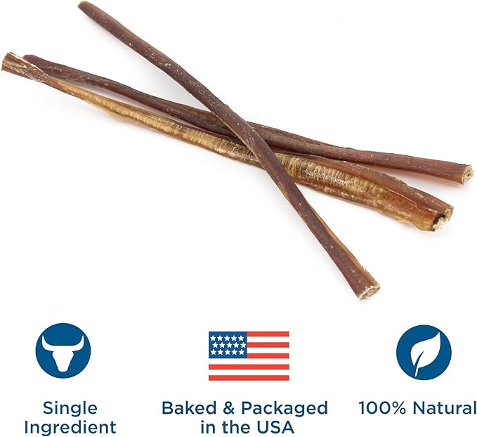 Best Bully Sticks 12 Inch Odor Free Bully Sticks for Dogs, 20 Pack, Bulk Bag 100% Natural, Grass-Fed Beef, Digestible Bully Bones, Grain and Rawhide Free, Odorless Dog Bully Sticks for Large Dogs