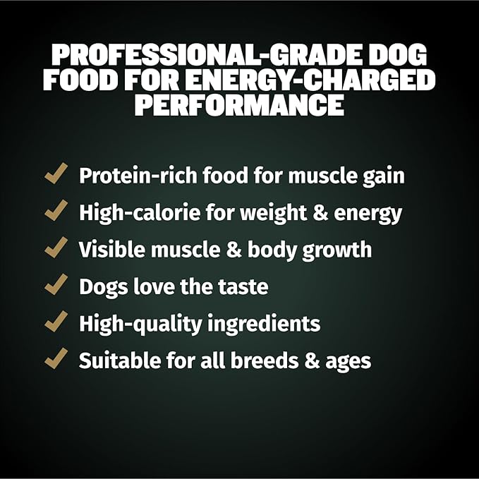 Bully Max Pro 2X High Calorie & High Protein Dry Dog Food for Puppy and Adult Dogs - Healthy Weight Gain & Muscle Building Support for Small & Large Breeds - Slow-Cooked, 600 Calories/Cup, 16 lbs