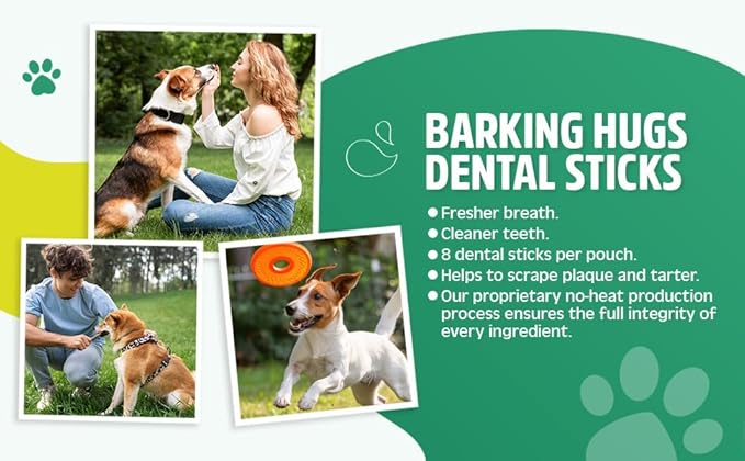 Dental Sticks - Natural Dog Dental Treats for Fresh Breath & Clean Teeth, All Natural dog breath freshener Dogs, No grain or fillers, with Peppermint Oil
