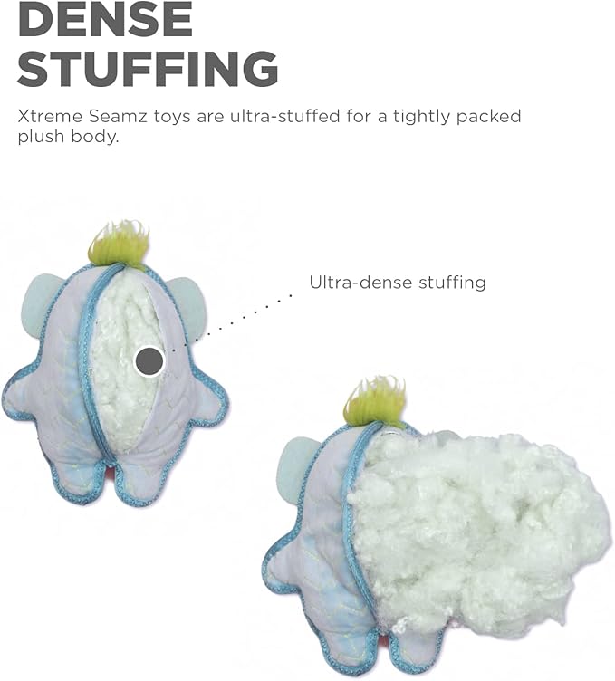 Outward Hound Xtreme Seamz Elephant Squeaky Durable Dog Toy