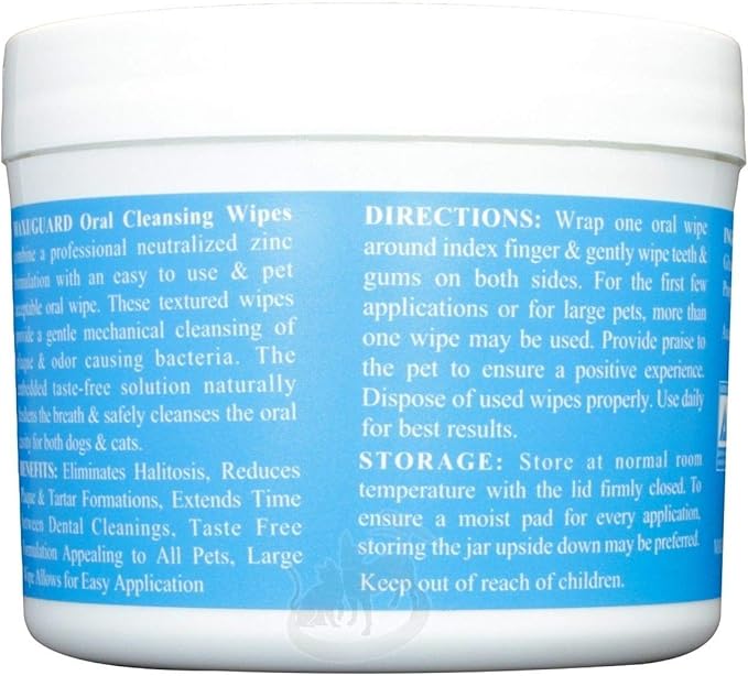 Oral Cleansing Wipes Addison Bio Labs Maxi/Guard for Dogs and Cats 100 ct