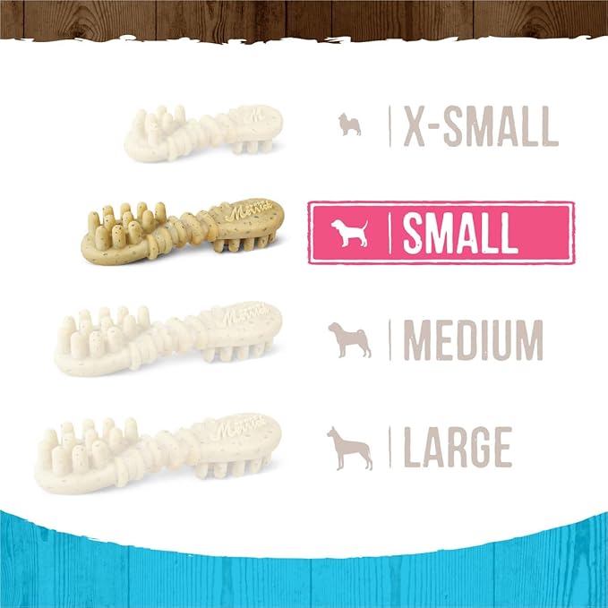 Merrick Fresh Kisses Natural Dental Chews, Toothbrush Treat Shape Infused With Real Mint, Small Dogs 15-25 Lbs - 9 ct. Bag