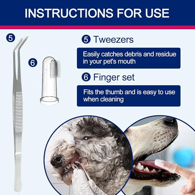 Teeth Cleaner for Dogs, Dog Teeth Cleaning, Dog Ultrasonic Tartar Remover, Keep Dog Teeth Health. (White)