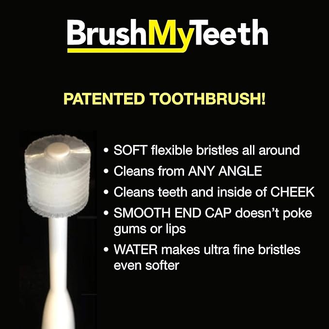 Medium Dog Toothbrush - Rounded Brush Head -Soft Flexible Bristles- for Safe and Gentle Brushing for Doggie, Any Medium Breed or Puppy, Daily Brushing Adds Years of Healthy Life