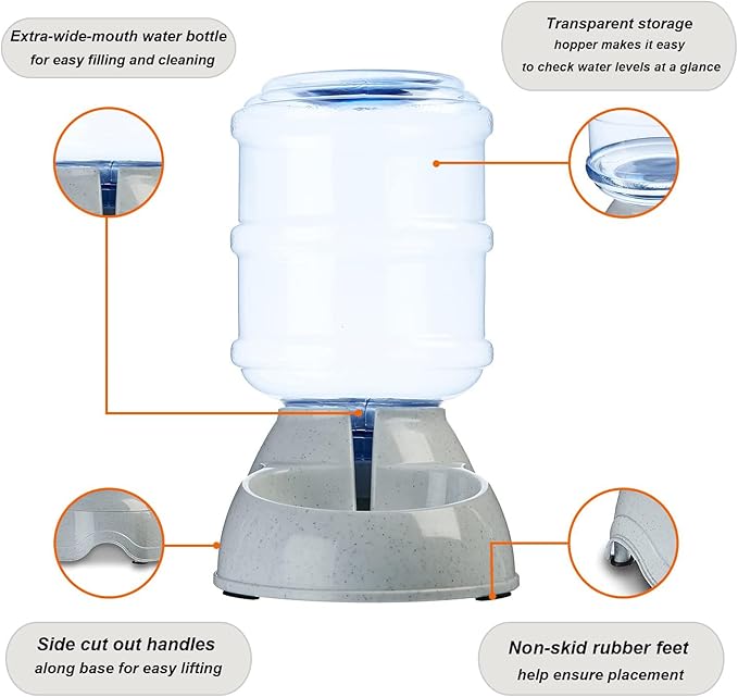 Water Dispenser Station for Large Dogs,3 Gallon/11L Gravity Automatic Feeder, Cat Dog Water Fountain, Dog Water Bowl Dispenser,Large Size Dog Drinking Fountain