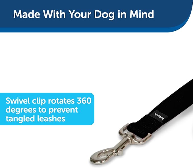 PetSafe Nylon Dog Leash - Strong, Durable, Traditional Style Leash with Easy to Use Bolt Snap - 3/4 in. x 6 ft., Black